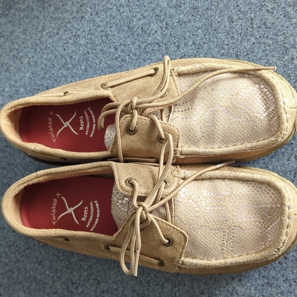 Twisted X Shoes - Twisted X Metallic Snakeskin Driving Moc sz 7